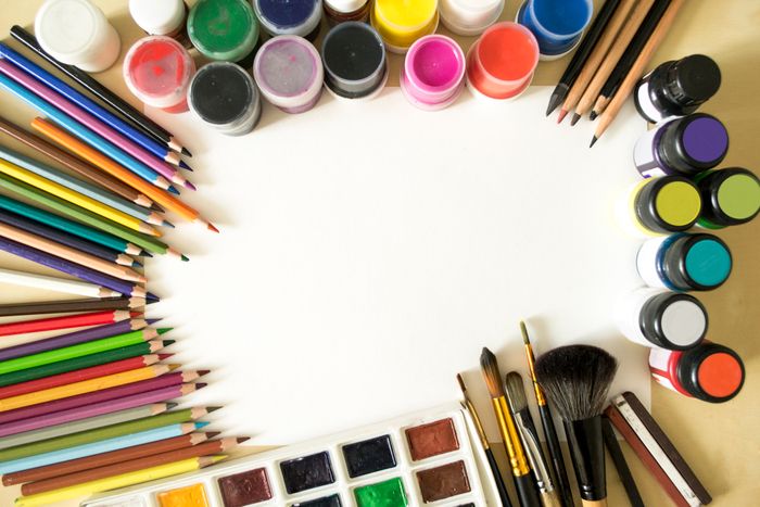 Colorful art and craft supplies